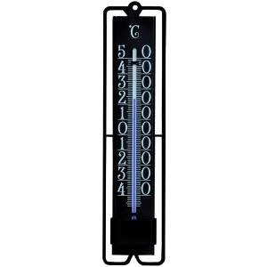 Buitenthermometer kunststof Novelli zwart 19.5 cm