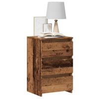 Nachtkastjes 2 st 40x35x62,5 cm bewerkt hout oud houtkleurig