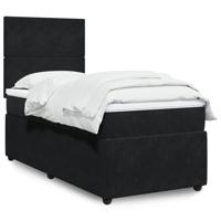 Boxspring met matras fluweel zwart 90x200 cm