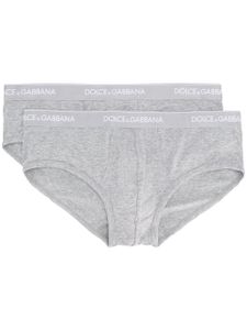 Dolce & Gabbana lot de deux slips à logo - Gris