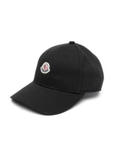 Moncler Enfant casquette en coton à patch logo - Noir