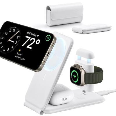 HaloLock™ 3-in-1 Travel Wireless Charging Set - White - EU Plug
