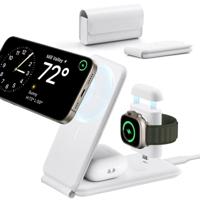 HaloLock™ 3-in-1 Travel Wireless Charging Set - White - EU Plug