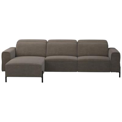 20% korting - Leen Bakker - Hoekbank Dave Links - Verstelbaar - Billy Joe - Stof - Grijs - 172x275x79 Cm