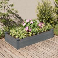 VidaXL Plantenbak verhoogd met voering 120x60x25 cm vurenhout grijs