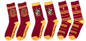 Cinereplicas Set of 3 Gryffindor Socks Unisex Rood, Geel 3 paar/paren