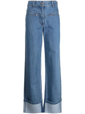 Rejina Pyo jean ample Nemy à taille haute - Bleu