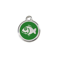 Fish Green roestvrijstalen kattenpenning small/klein dia. 2 cm - Reddingo