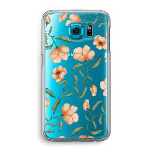 Peachy flowers: Samsung Galaxy S6 Transparant Hoesje