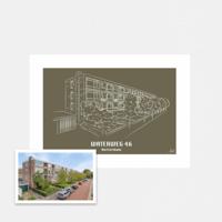 Persoonlijke illustratie met kleur A1 Liggend Zonder Lijst Olive