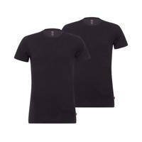 Levi's Men Solid Crew 2-Pack Jet Black -L
