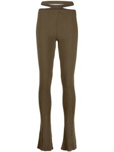 ANDREĀDAMO pantalon skinny en maille nervurée - Vert