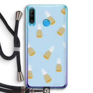 Ananasjes: Huawei P30 Lite Transparant Hoesje met koord