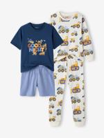 Set van 2 korte en lange pyjama's oceaanblauw