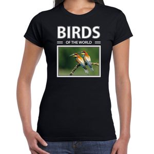 Bijeneter vogels t-shirt met dieren foto birds of the world zwart voor dames