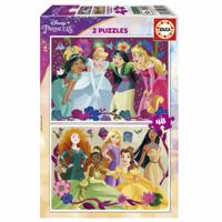 Puzzels 2X48 stukjes Disneyprinsessen - EDUCA meerkleurig