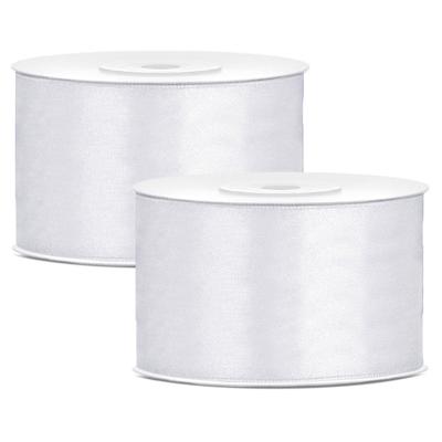 Hobby Sierlint satijn - 2x - Wit - 25 meter - cadeaulint - satijnlint/sierlinten