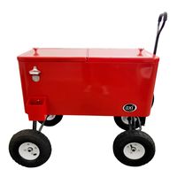 AXI Bolderwagen cooler Rood Outdoor Koeler op luchtbanden met 76L inhoud - thumbnail