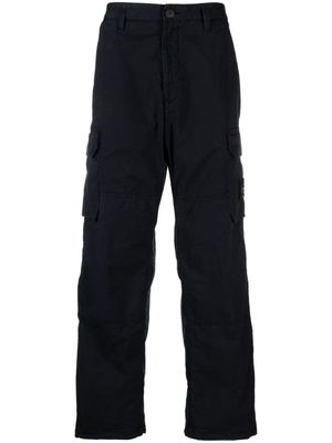 Stone Island pantalon cargo à patch Compass - Bleu