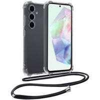 Basey Samsung Galaxy A35 5G Hoesje Met Koord Hoes Siliconen Case - Transparant - thumbnail