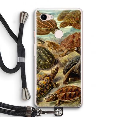 Haeckel Chelonia: Pixel 3 Transparant Hoesje met koord