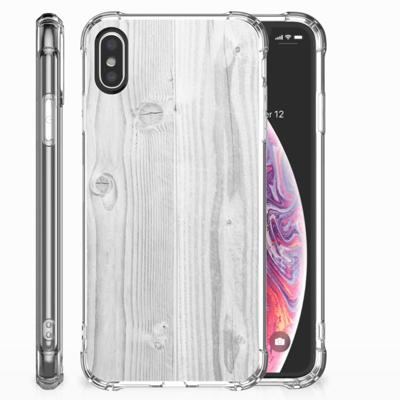 Apple iPhone X | Xs Stevig Telefoonhoesje White Wood Apple iPhone X | Xs Stevig Telefoonhoesje White Wood