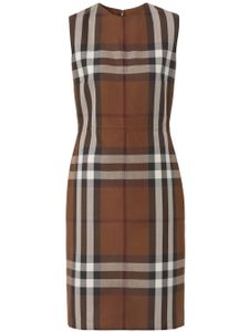 Burberry robe sans manches à carreaux - Marron