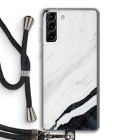 Elegante marmer: Samsung Galaxy S21 Plus Transparant Hoesje met koord