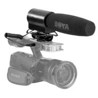 BOYA BY-DMR7 Shotgun Condenser Broadcast Microphone with LCD Display & Integrated Flash Recorder for Canon / Nikon / Sony DSLR Cameras and Video Camer