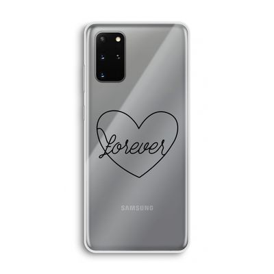 Forever heart black: Samsung Galaxy S20 Plus Transparant Hoesje