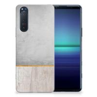 Sony Xperia 5II | Bumper Hoesje | Wood Concrete Sony Xperia 5II | Bumper Hoesje | Wood Concrete