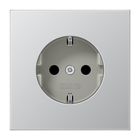 Jung wandcontactdoos 1-voudig met randaarde Aluminium AL 1520 N