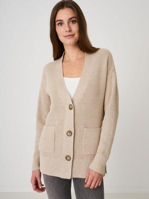 Ribgebreid vest met paillettenversiering