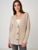 Ribgebreid vest met paillettenversiering
