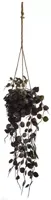 Pure Royal kunst hangplant blad 50cm paars
