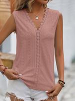 Lace Plain Casual Tank Top - thumbnail