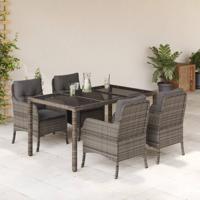 5-delige Tuinset met kussens poly rattan grijs 5-delige Tuinset met kussens poly rattan grijs