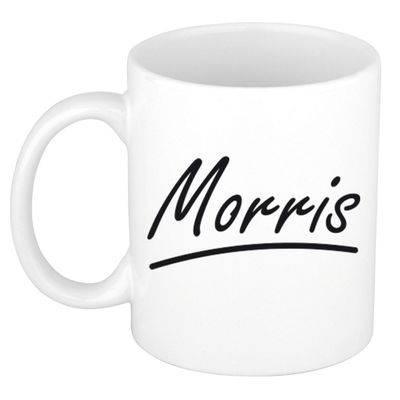 Naam cadeau mok / beker Morris met sierlijke letters 300 ml