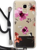Geschilderde bloemen: Samsung Galaxy J6 (2018) Transparant Hoesje met koord