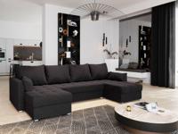 2dekans U-bank Kos Zwart- Slaapbank met opbergruimte - Niet in originele verpakking - Kans op schade