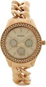 Horlogeband Fossil ES3500 Roestvrij staal (RVS) Rosé 18mm