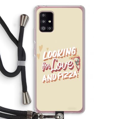 Pizza is the answer: Samsung Galaxy A51 5G Transparant Hoesje met koord