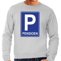 Pensioen P cadeau sweater grijs voor heren - thumbnail