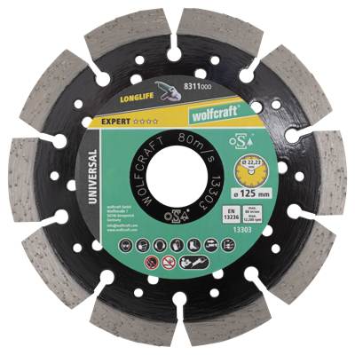Wolfcraft Diamantdoorslijpschijf | ExpUniv | Ø125mm | 1 stuk - 8311000