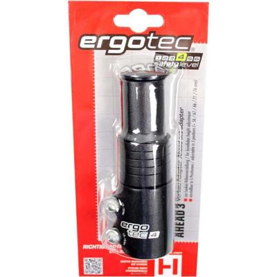 Ergotec Stuurpen verlenger ahead 3 - 1-1/8" al6061 t6 - zwart gezandstraald