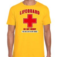 Lifeguard verkleed t-shirt heren - strandwacht/carnaval outfit - geel - do not worry