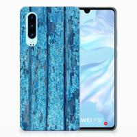 Huawei P30 | Bumper Hoesje | Wood Blue