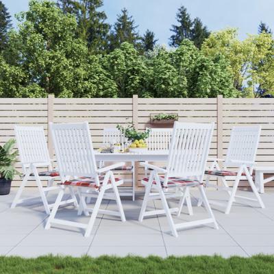 Tuinstoelkussens 6 st 50x50x3 cm oxford stof ruitpatroon rood