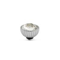 Melano Twisted Ridged Steentje Crystal Silver Shade Zilver