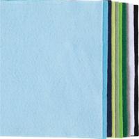 Creativ Company Hobbyvilt, a4, vel 210x297 mm, dikte 2 mm, blauw/groen harmonie, 10 stuk/ 1 doos
